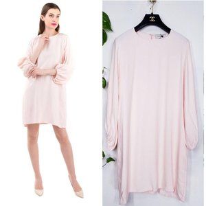$325 NWT Consept Dress Pink Bamboo Blend Shift Small Ruched Bracelet Sleeve‎